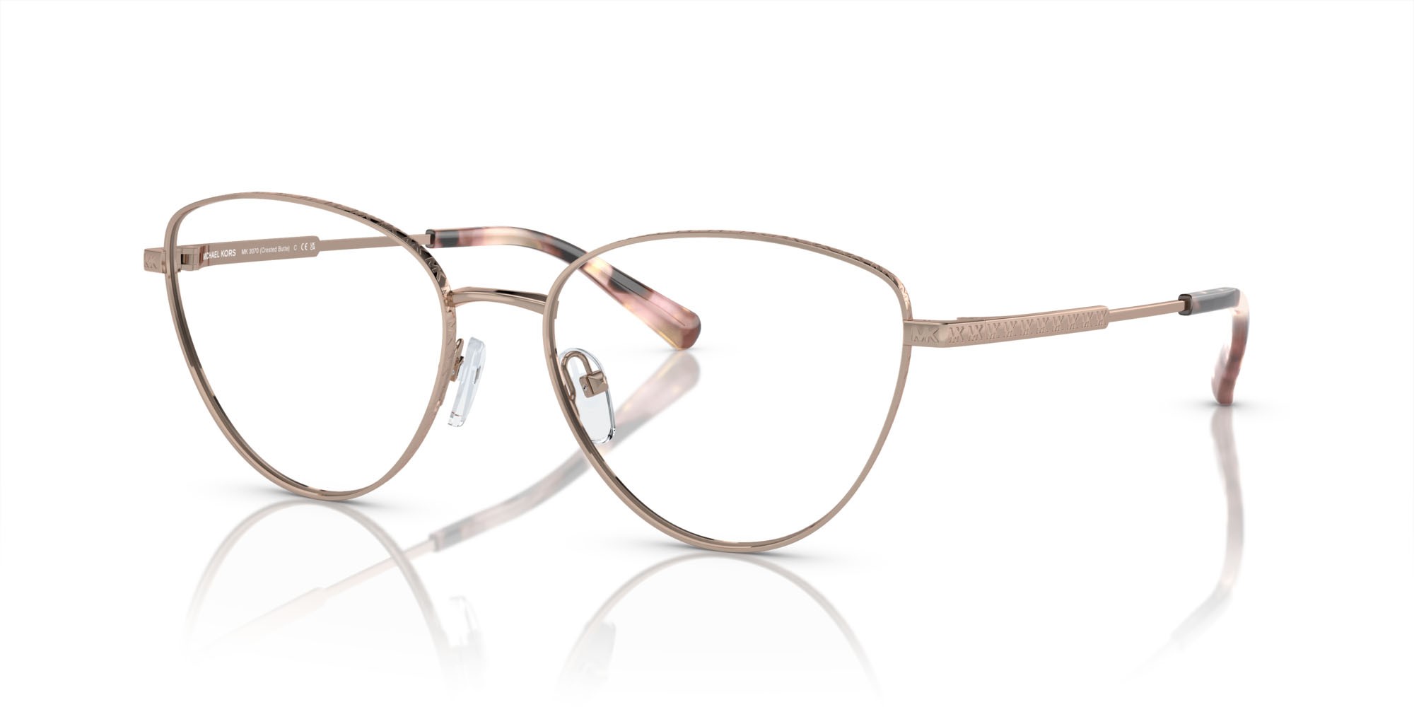 Occhiali da vista Michael Kors Crested Butte MK 3070 (1108) colore oro rosé forma cat eye lenti lente demo