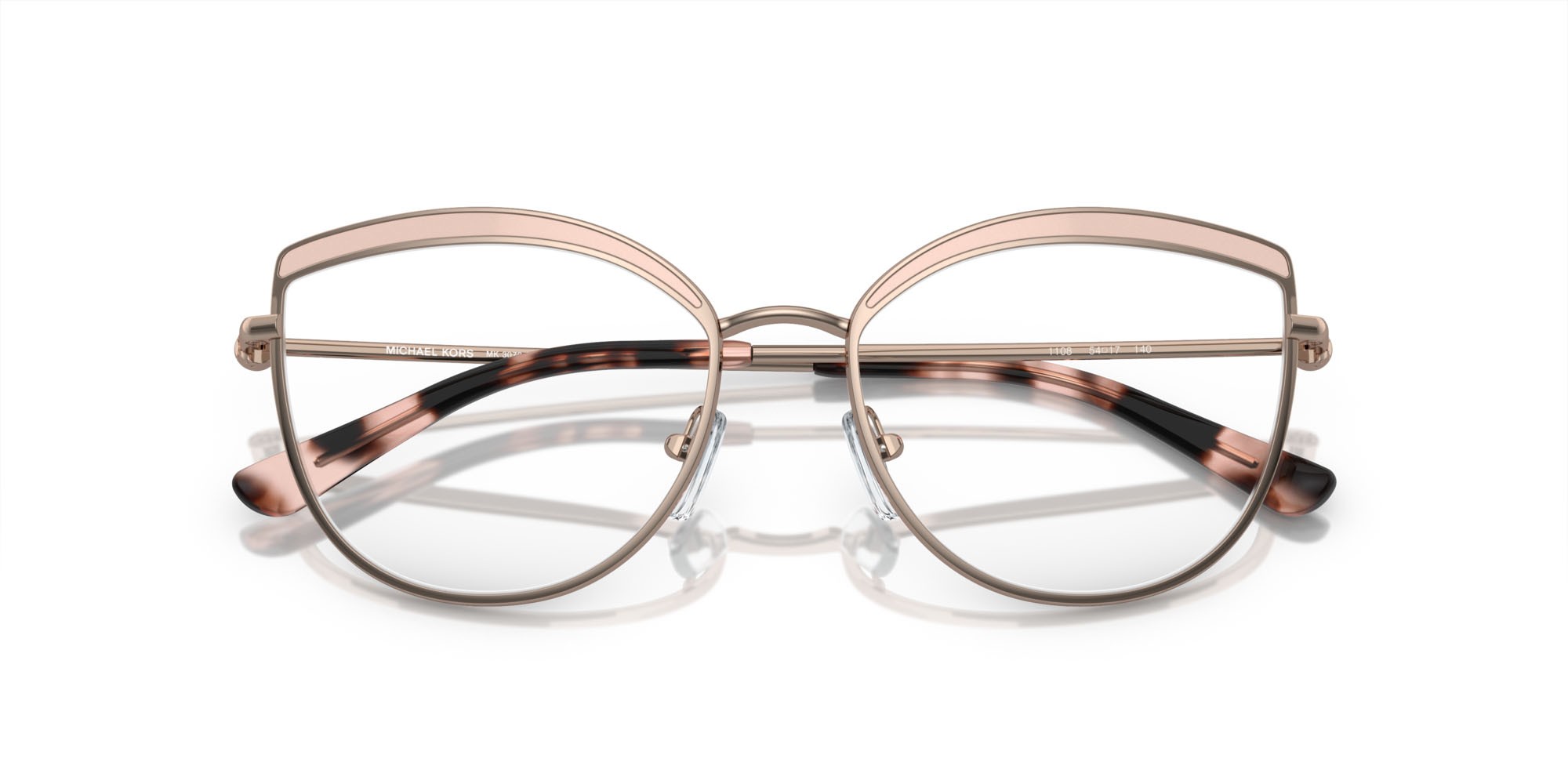 Occhiali da vista Michael Kors Napier MK 3072 (1108) colore oro rosé forma cat eye lenti lente demo