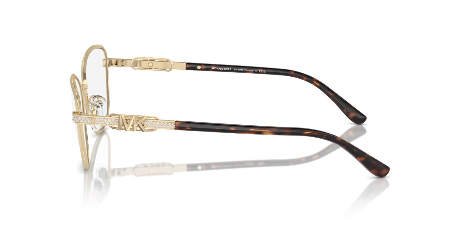Occhiali da vista Michael Kors Cordoba MK 3076B (1014) colore oro chiaro brillante forma cat eye lenti lente demo