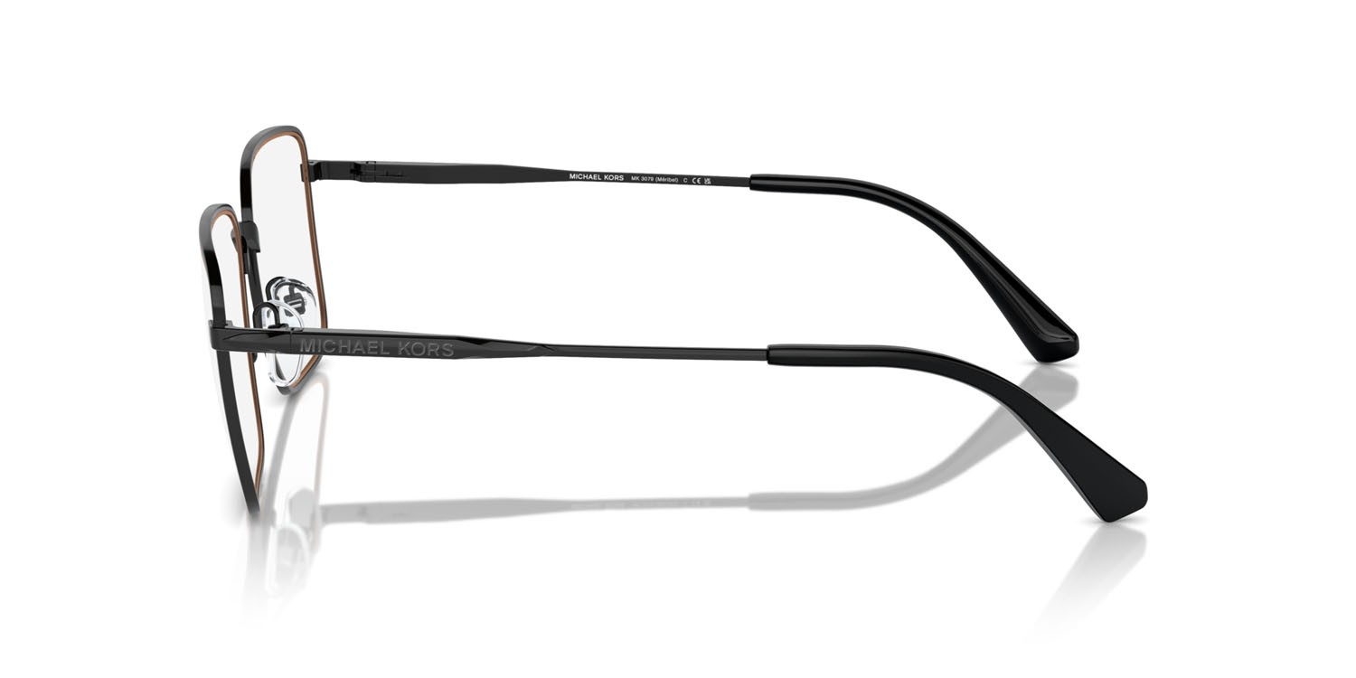 Occhiali da vista Michael Kors Méribel MK 3079 (1005) colore nero lucido forma rettangolare lenti lente demo