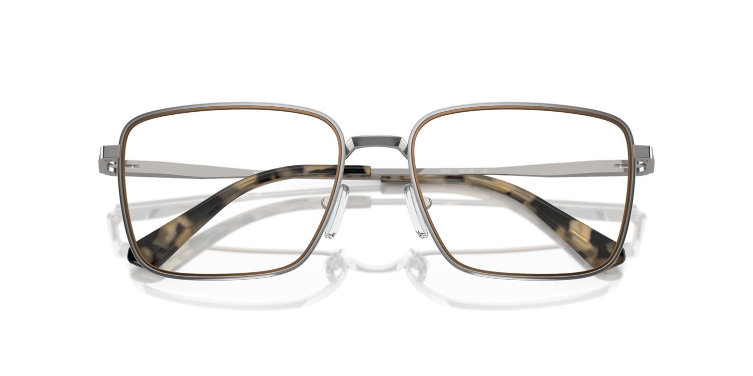 Occhiali da vista Michael Kors Méribel MK 3079 (1893) colore argento lucido forma rettangolare lenti lente demo