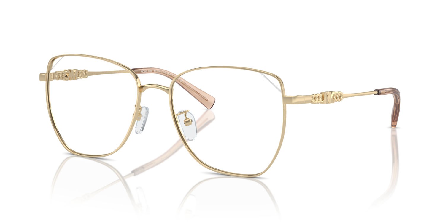 Occhiali da vista Michael Kors Shanghai MK 3081D (1014) colore oro chiaro brillante forma cat eye lenti lente demo