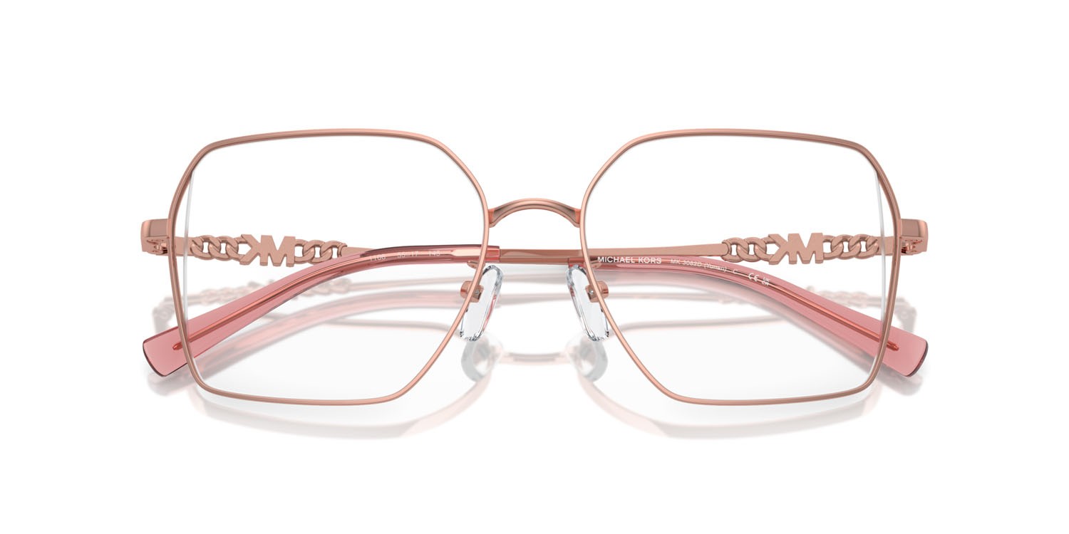 Occhiali da vista Michael Kors Yunan MK 3082D (1108) colore rose gold lucido forma quadrato lenti lente demo