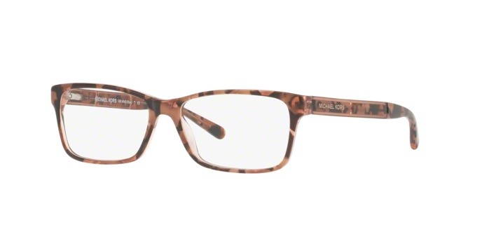 Brillen Michael Kors Kya MK 4043 (3251) farbe pink tort graphic form rechteckig gläser demo lens