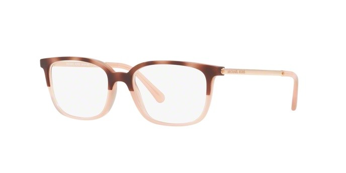 Brillen Michael Kors Bly MK 4047 (3277) farbe pink tort/milky pink form rechteckig gläser demo lens