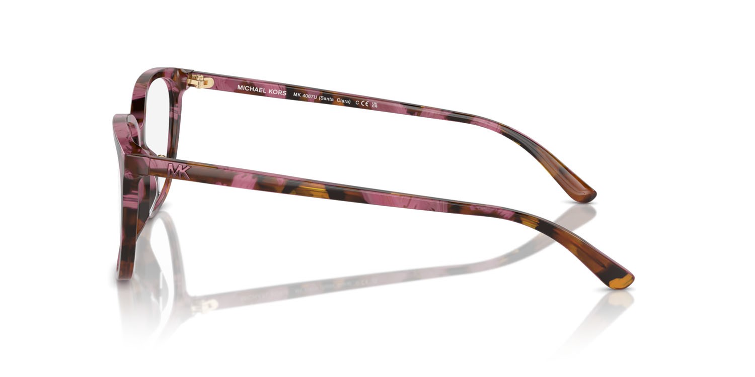 Occhiali da vista Michael Kors Santa Clara MK 4067U (3998) colore plum graphic tortoise forma rettangolare lenti lente demo