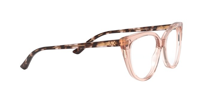 Brillen Michael Kors Luxemburg MK 4070 (3599) farbe transparent peach form cat-eye gläser demo lens