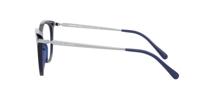 Brillen Michael Kors Quintana MK 4074 (3221) farbe dark chambray transparent form quadratisch gläser demo lens