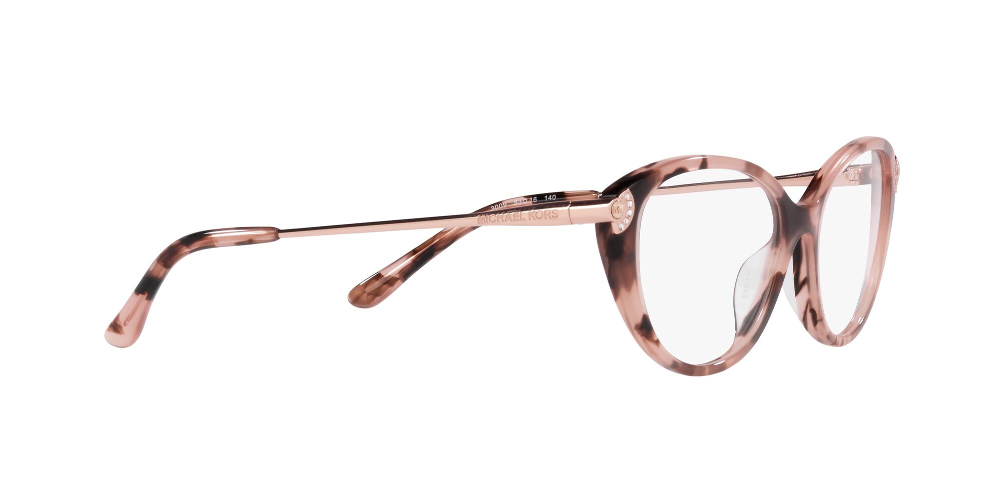 Occhiali da vista Michael Kors Savoie MK 4098BU (3009) colore rosa tartarugato forma cat eye lenti lente demo