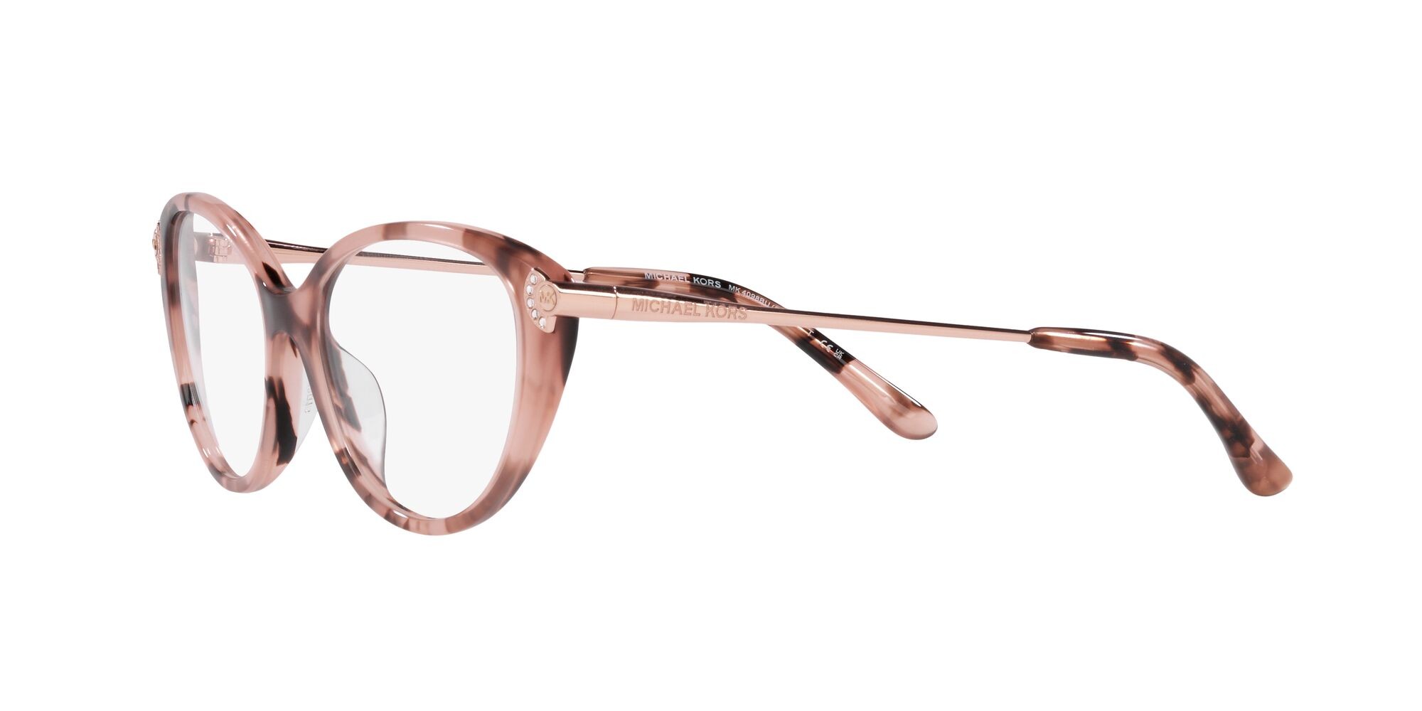Occhiali da vista Michael Kors Savoie MK 4098BU (3009) colore rosa tartarugato forma cat eye lenti lente demo