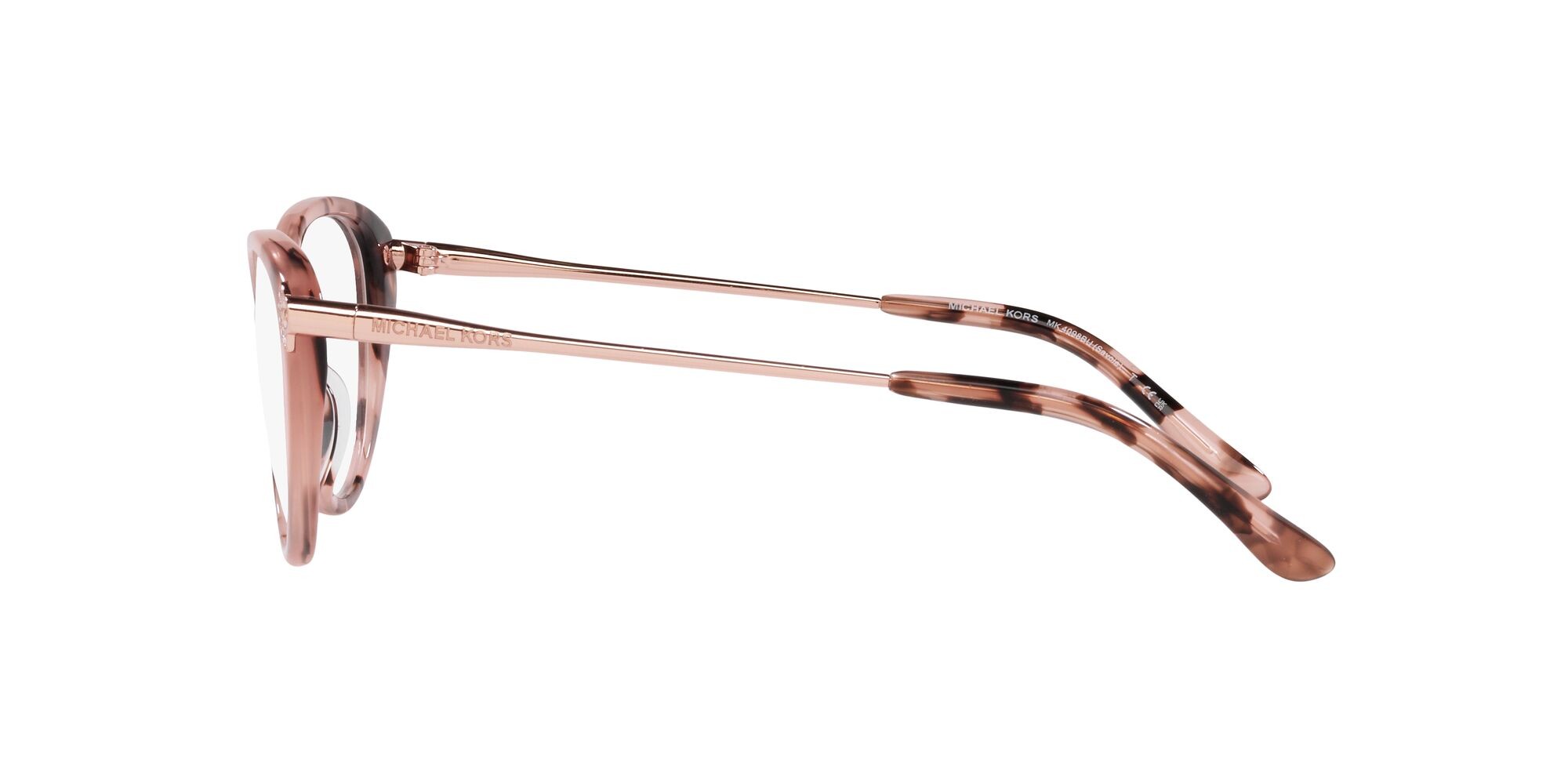 Occhiali da vista Michael Kors Savoie MK 4098BU (3009) colore rosa tartarugato forma cat eye lenti lente demo