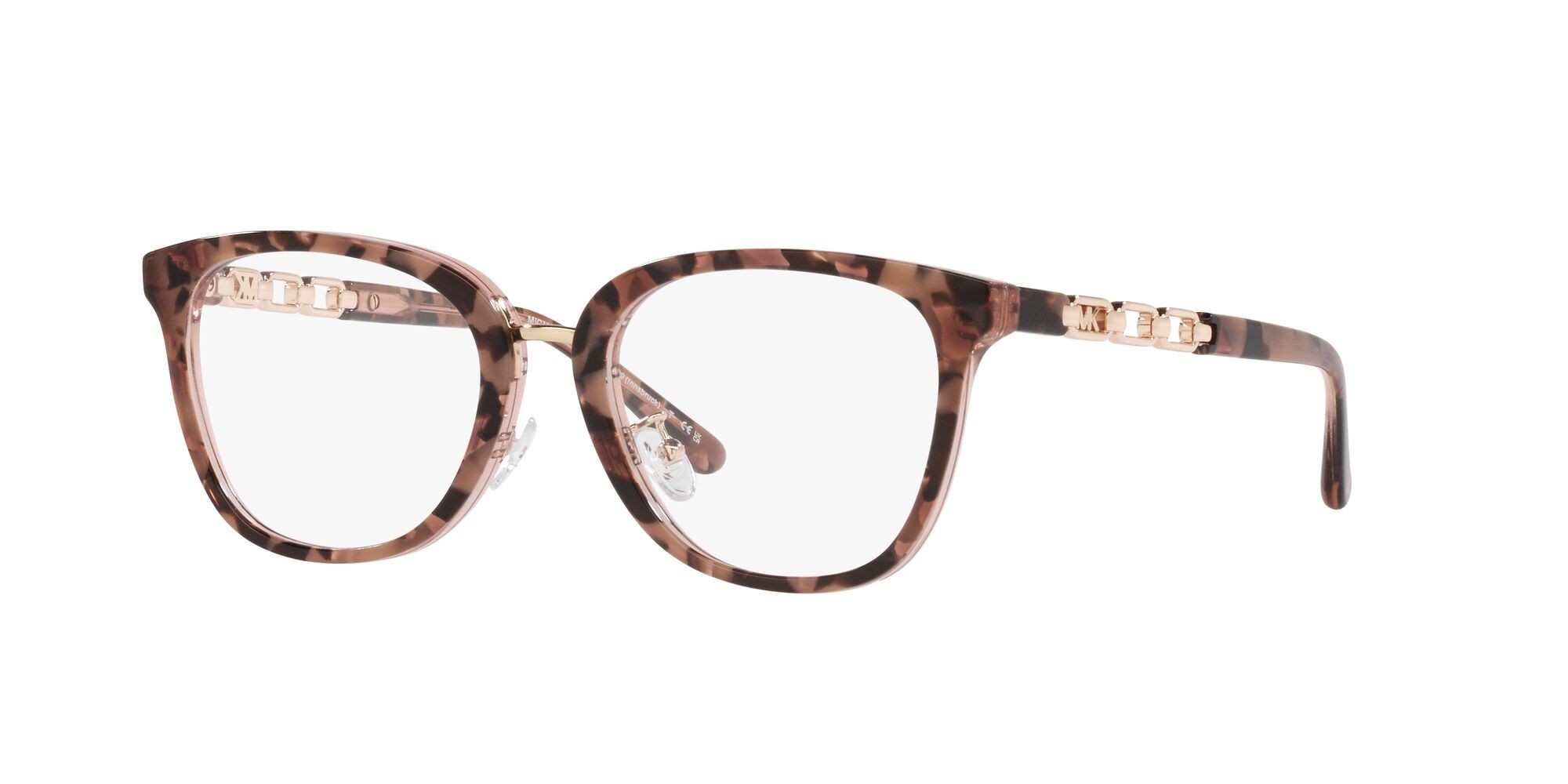 Brillen Michael Kors Innsbruck MK 4099 (3251) farbe rosa tartarugato form quadratisch gläser lente demo