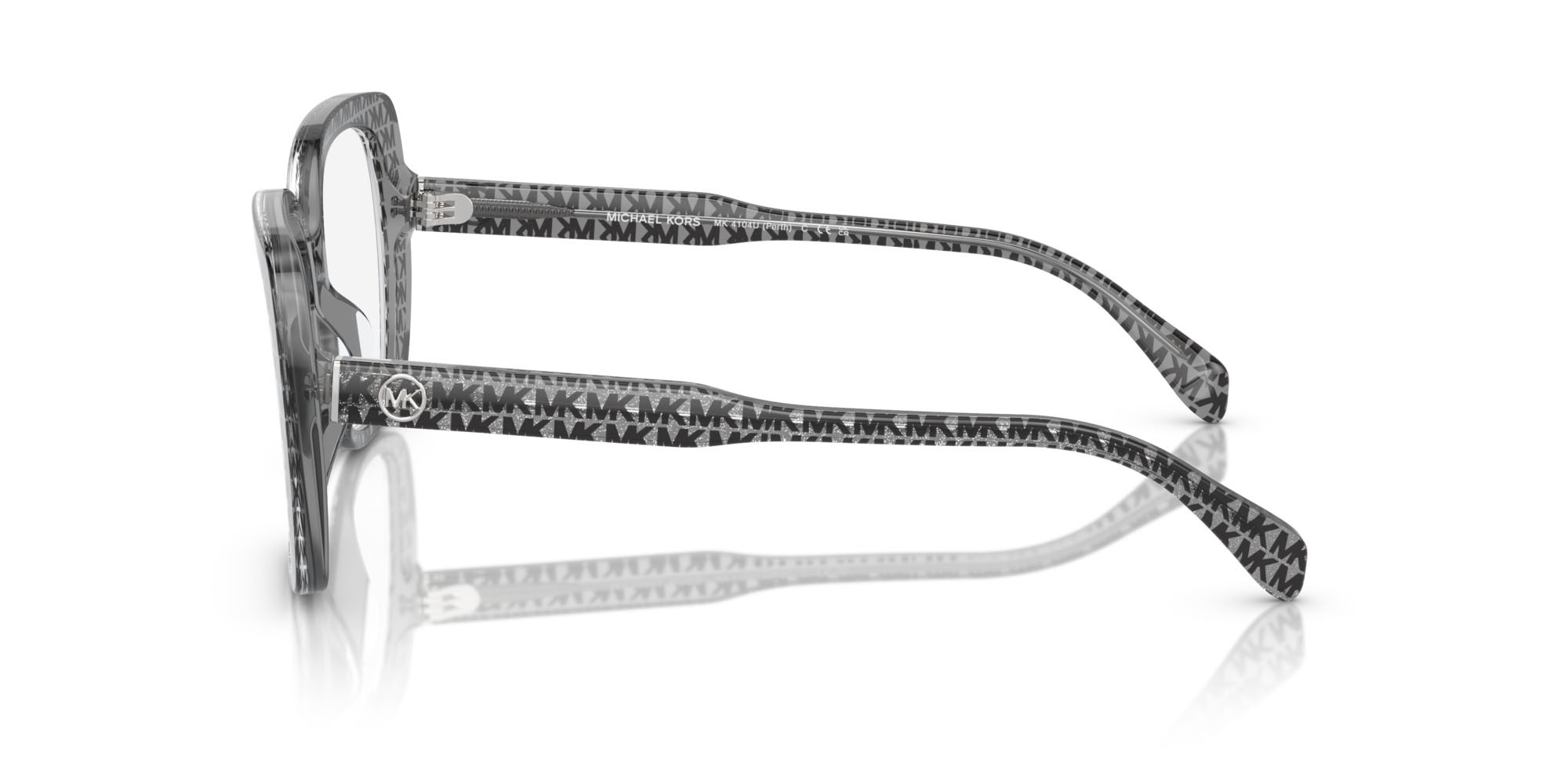 Brillen Michael Kors Perth MK 4104U (3958) farbe nero mk logo glitterato form quadratisch gläser lente demo