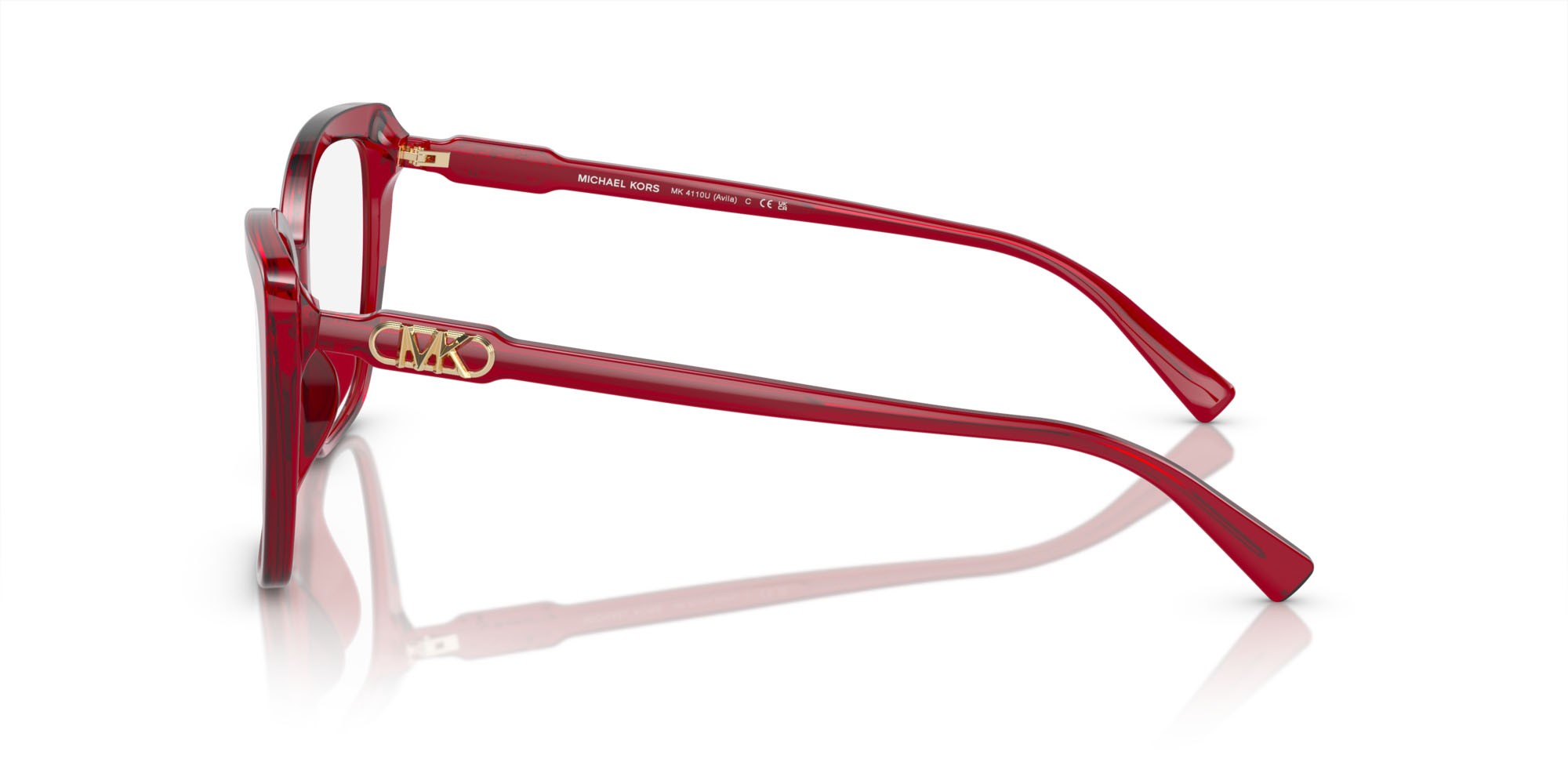 Occhiali da vista Michael Kors Avila MK 4110U (3955) colore rosso forma quadrato lenti lente demo