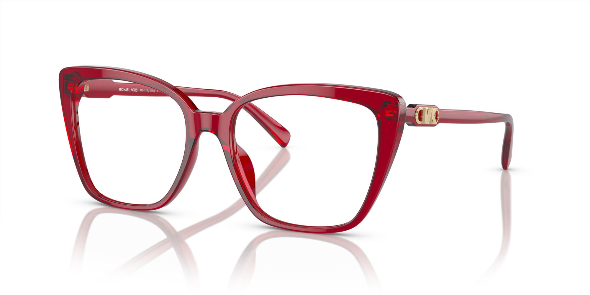 Occhiali da vista Michael Kors Avila MK 4110U (3955) colore rosso forma quadrato lenti lente demo