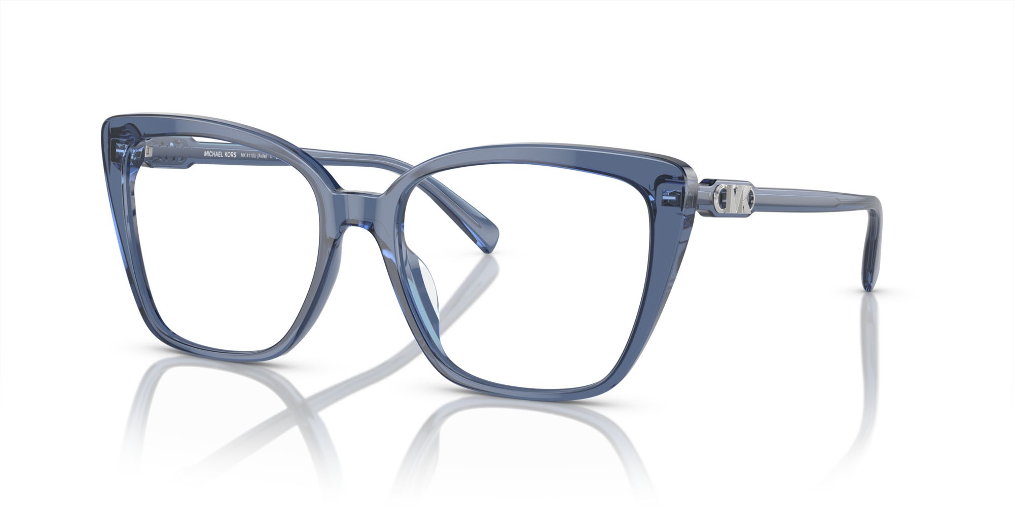 Occhiali da vista Michael Kors Avila MK 4110U (3956) colore blu trasparente forma quadrato lenti lente demo