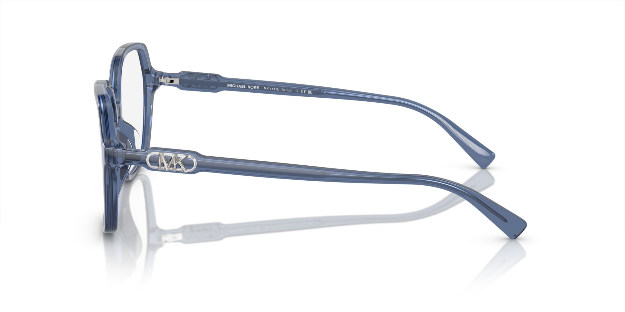 Occhiali da vista Michael Kors Bernal MK 4111U (3956) colore blu trasparente forma quadrato lenti lente demo