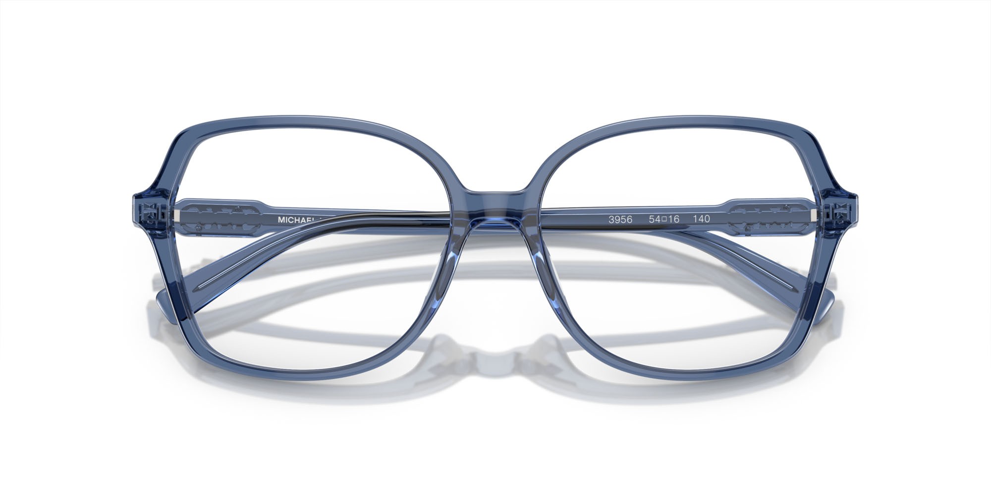 Occhiali da vista Michael Kors Bernal MK 4111U (3956) colore blu trasparente forma quadrato lenti lente demo