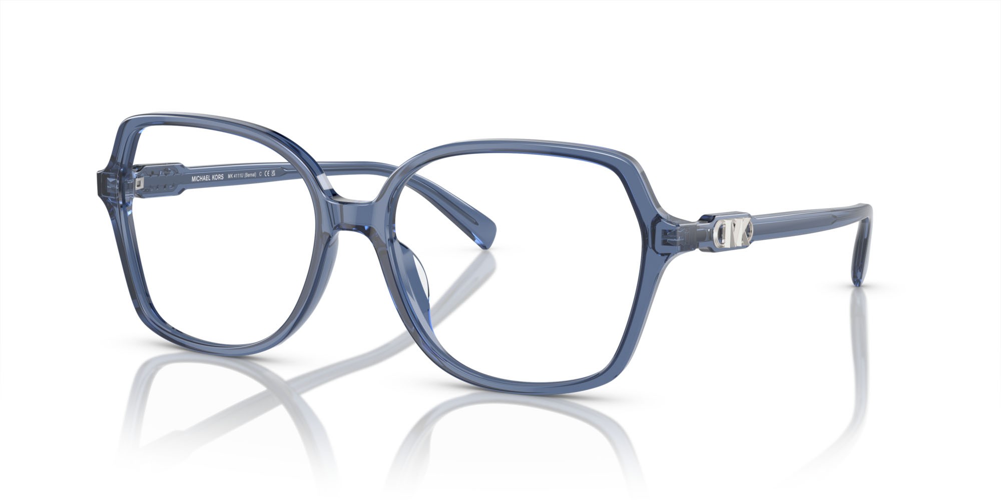 Occhiali da vista Michael Kors Bernal MK 4111U (3956) colore blu trasparente forma quadrato lenti lente demo