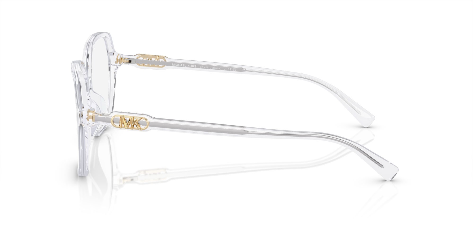 Brillen Michael Kors Bernal MK 4111U (3957) farbe trasparente form quadratisch gläser lente demo
