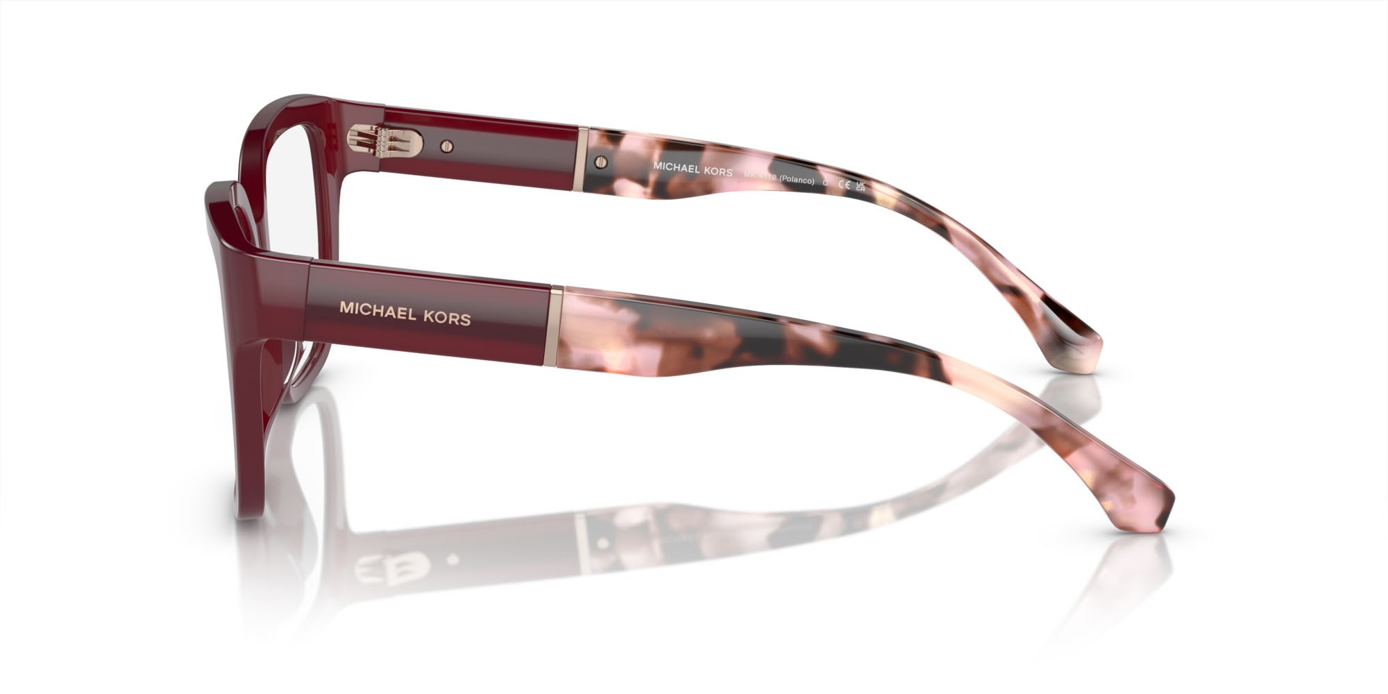 Occhiali da vista Michael Kors Polanco MK 4112 (3949) colore rosso scuro trasparente forma quadrato lenti lente demo