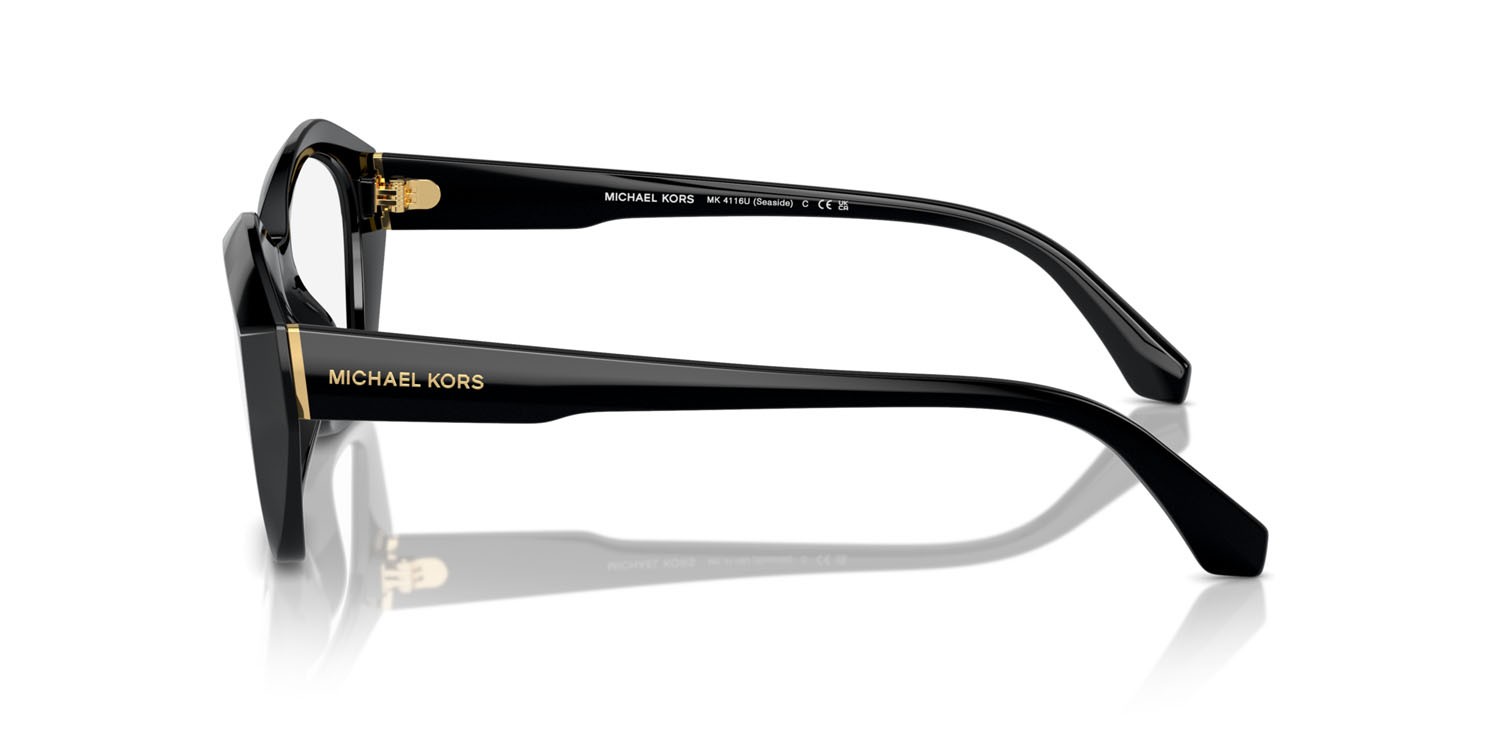 Occhiali da vista Michael Kors Seaside MK 4116U (3005) colore nero forma irregolare lenti lente demo