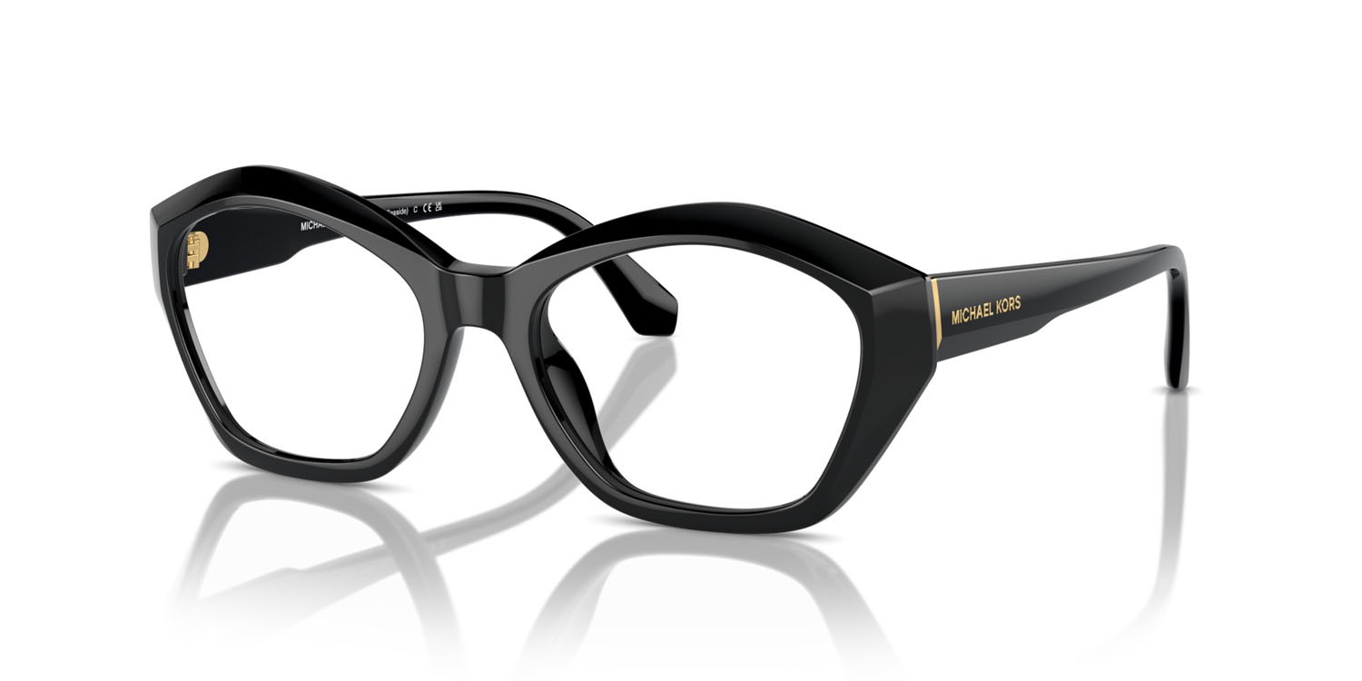 Occhiali da vista Michael Kors Seaside MK 4116U (3005) colore nero forma irregolare lenti lente demo