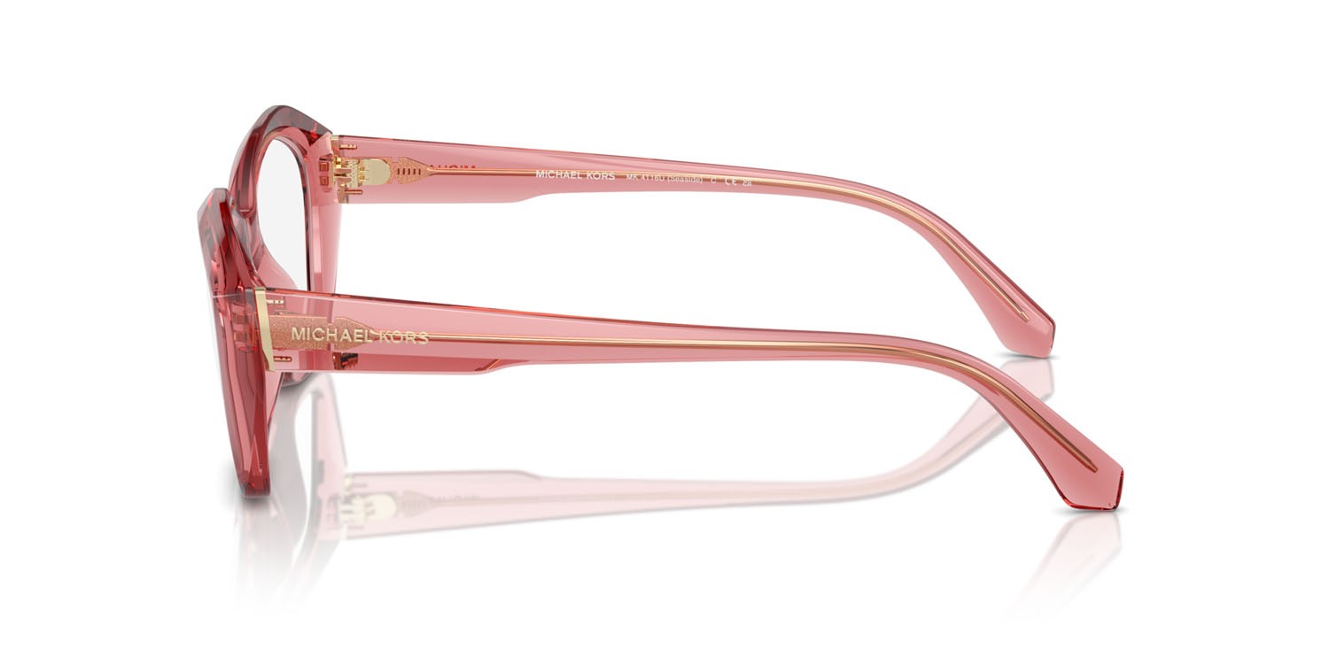 Occhiali da vista Michael Kors Seaside MK 4116U (3970) colore rosa trasparente forma irregolare lenti lente demo
