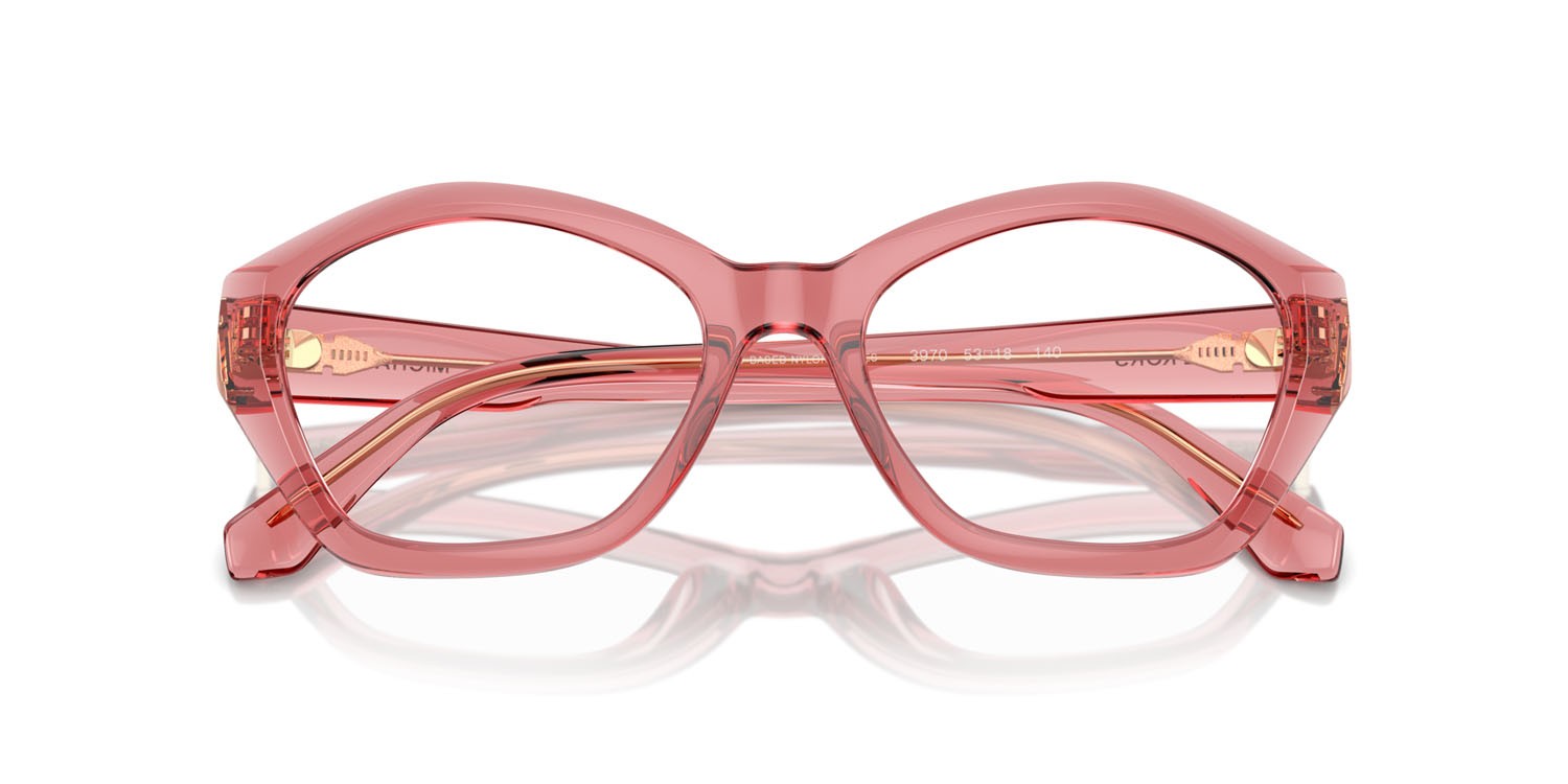 Occhiali da vista Michael Kors Seaside MK 4116U (3970) colore rosa trasparente forma irregolare lenti lente demo