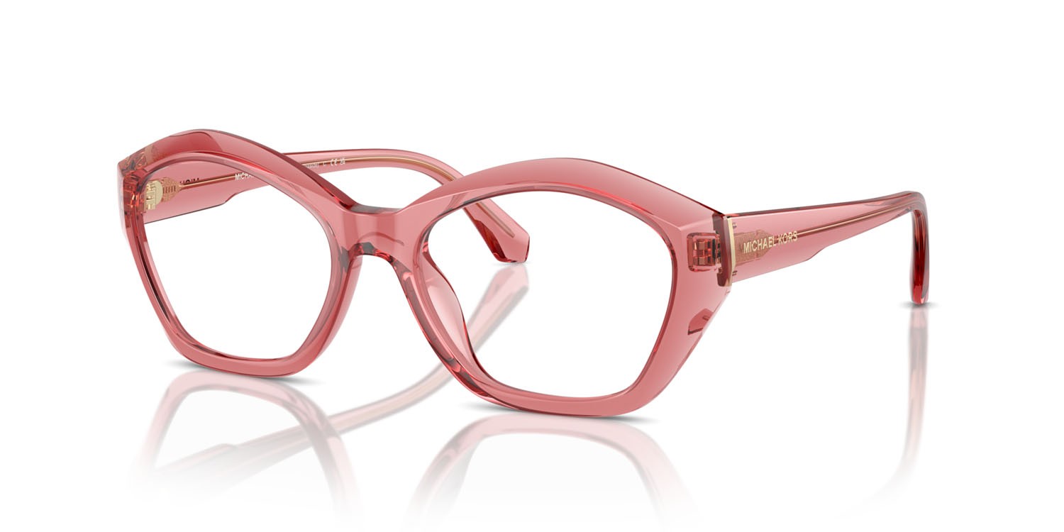 Occhiali da vista Michael Kors Seaside MK 4116U (3970) colore rosa trasparente forma irregolare lenti lente demo