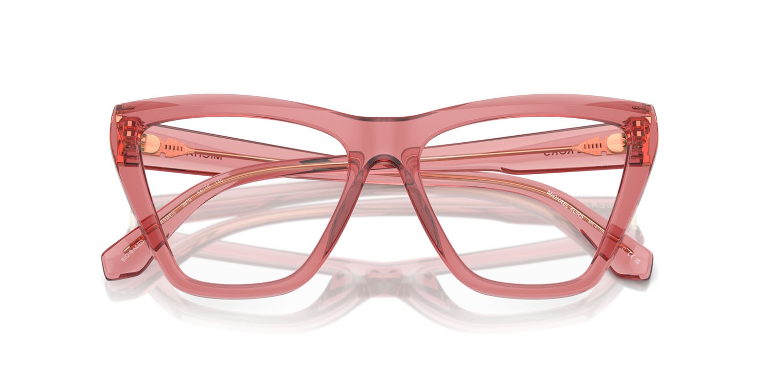 Occhiali da vista Michael Kors Hawaii MK 4118U (3970) colore rosa trasparente forma cat eye lenti lente demo