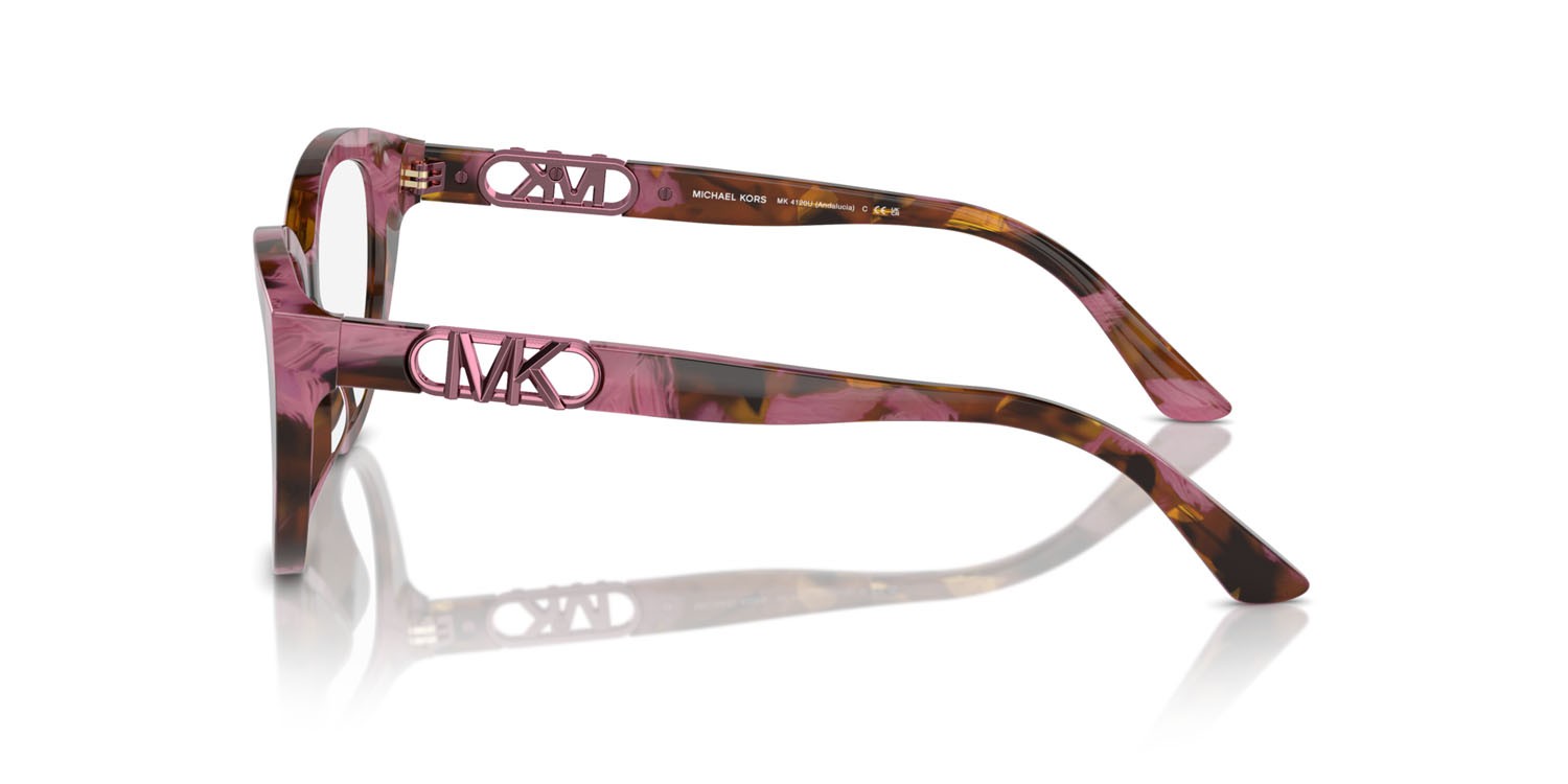 Occhiali da vista Michael Kors Andalucia MK 4120U (3998) colore plum graphic tortoise forma cat eye lenti lente demo
