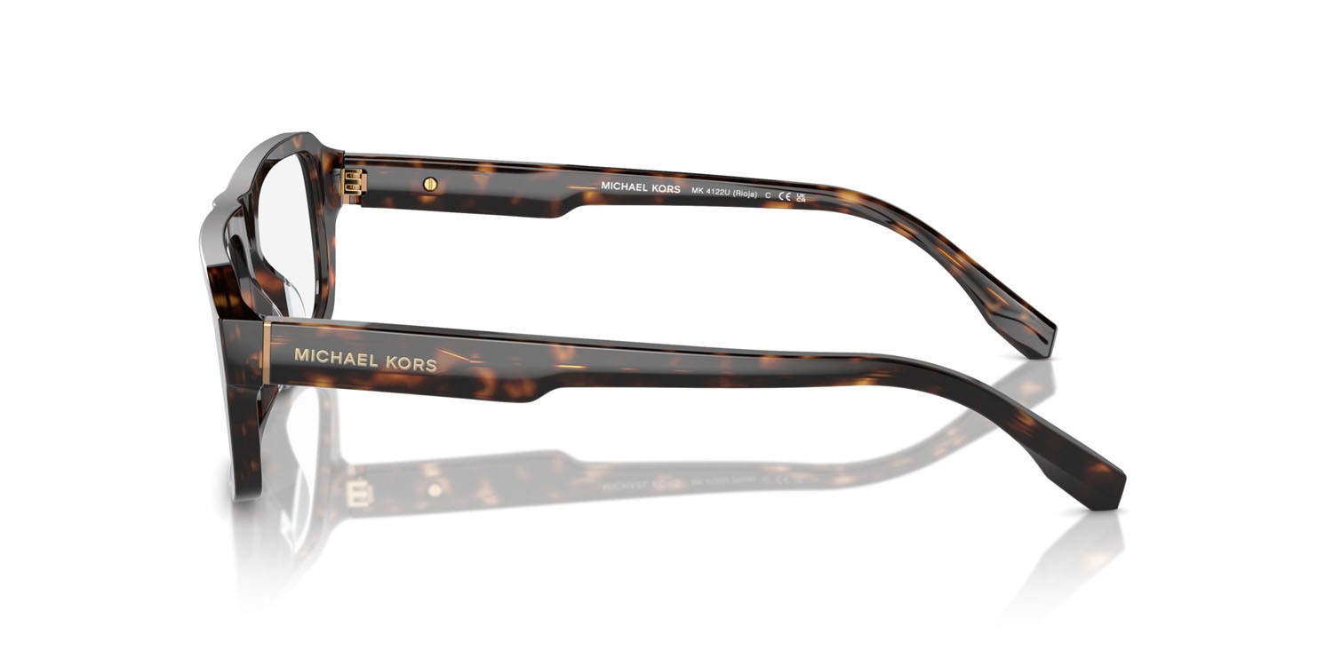 Occhiali da vista Michael Kors Rioja MK 4122U (3006) colore tartarugato scuro forma irregolare lenti lente demo
