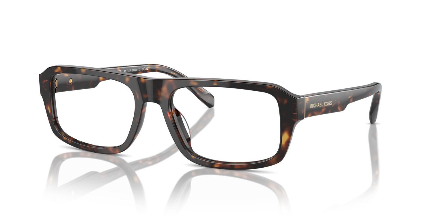 Occhiali da vista Michael Kors Rioja MK 4122U (3006) colore tartarugato scuro forma irregolare lenti lente demo