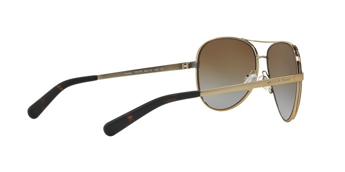 Occhiali da sole Michael Kors Chelsea MK 5004 (1014T5) colore gold/dk chocolate brown forma aviator lenti brown gradient polarized
