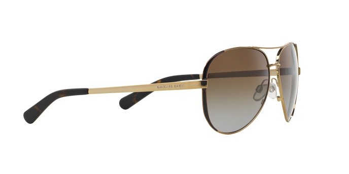 Occhiali da sole Michael Kors Chelsea MK 5004 (1014T5) colore gold/dk chocolate brown forma aviator lenti brown gradient polarized
