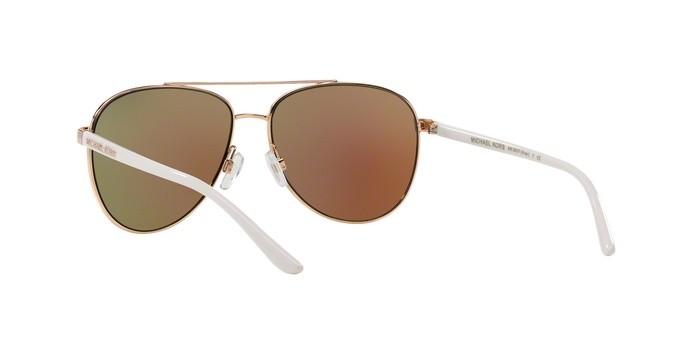 Occhiali da sole Michael Kors Hvar MK 5007 (104525) colore rose gold white forma aviator lenti blue mirror