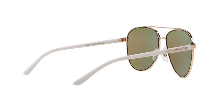 Occhiali da sole Michael Kors Hvar MK 5007 (104525) colore rose gold white forma aviator lenti blue mirror