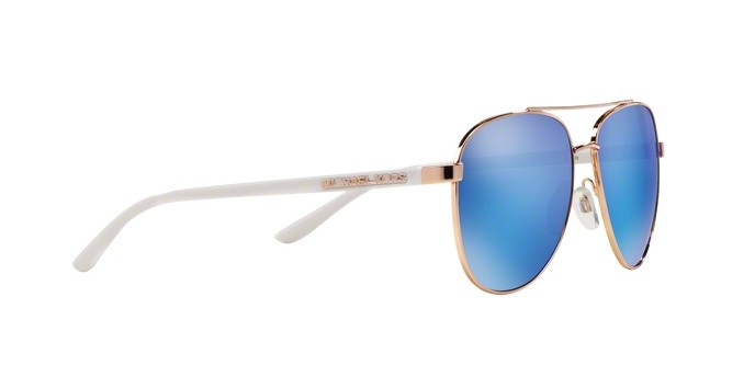 Occhiali da sole Michael Kors Hvar MK 5007 (104525) colore rose gold white forma aviator lenti blue mirror