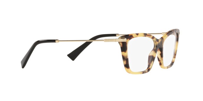Brillen Miu Miu MU 01UV (7S01O1) farbe light havana form cat-eye gläser demo lens
