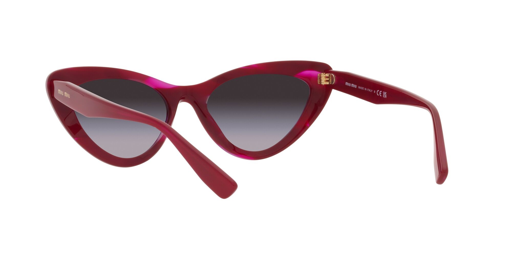 Sonnenbrillen Miu Core Collection MU 01VS (16H09S) farbe bordeaux form schmetterling gläser grigio sfumato