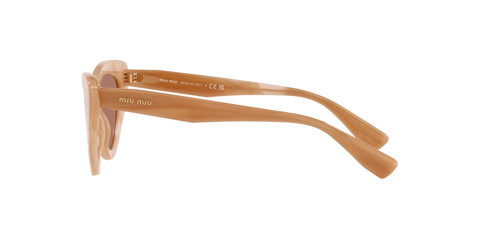 Sonnenbrillen Miu Core Collection MU 01VS (17H1P1) farbe beige (beige) form schmetterling gläser marrone scuro