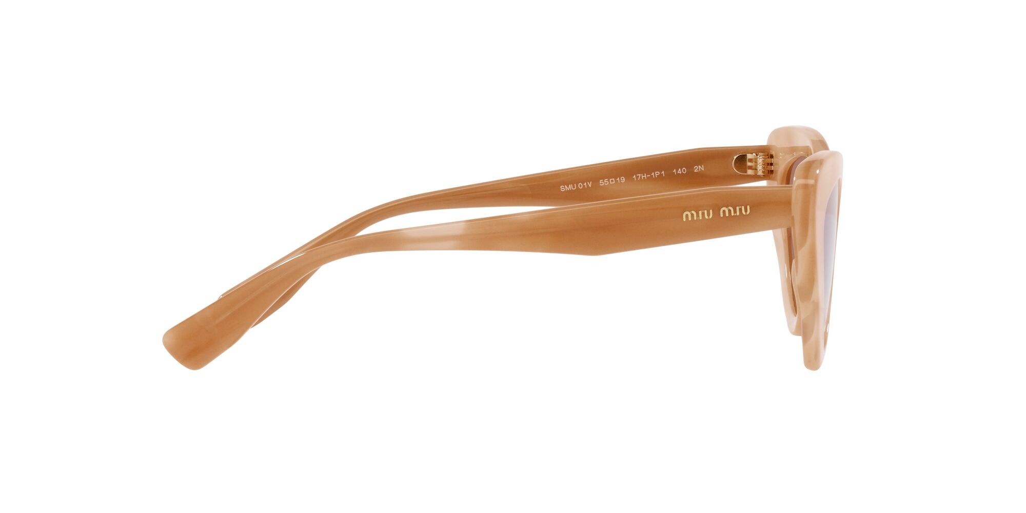 Sonnenbrillen Miu Core Collection MU 01VS (17H1P1) farbe beige (beige) form schmetterling gläser marrone scuro