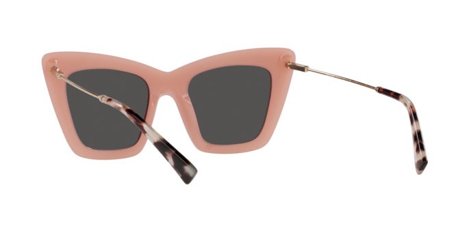 Sonnenbrillen Miu Miu MU 01WS (06X5S0) farbe opal pink form cat-eye gläser dark grey