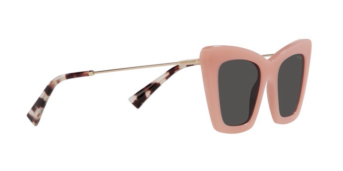 Sonnenbrillen Miu Miu MU 01WS (06X5S0) farbe opal pink form cat-eye gläser dark grey
