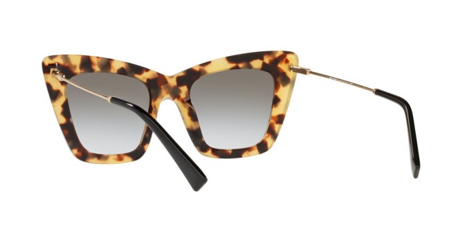 Sonnenbrillen Miu Miu MU 01WS (7S00A7) farbe havana light form cat-eye gläser grey gradient