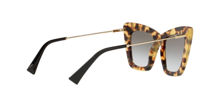 Sonnenbrillen Miu Miu MU 01WS (7S00A7) farbe havana light form cat-eye gläser grey gradient