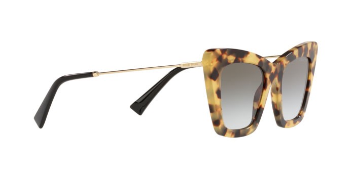 Sonnenbrillen Miu Miu MU 01WS (7S00A7) farbe havana light form cat-eye gläser grey gradient