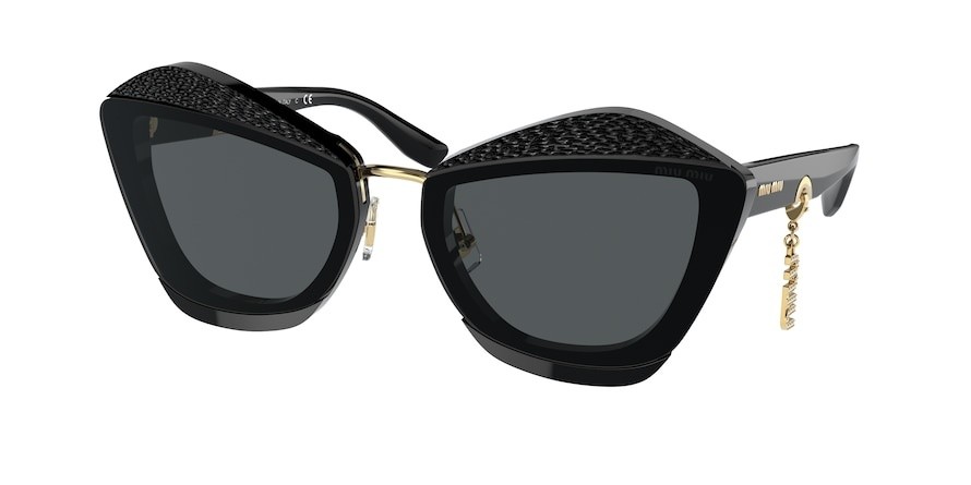 Sonnenbrillen Miu Miu MU 01XS (01Q5S0) farbe black form schmetterling gläser dark grey