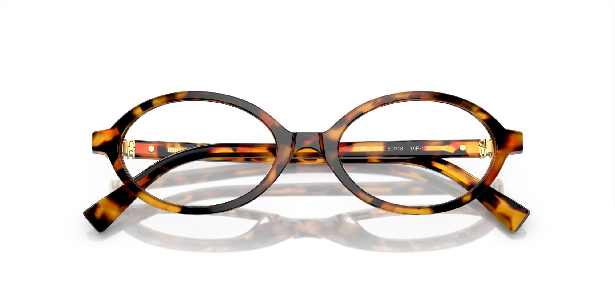 Eyeglasses Miu Miu MU 01XV (19P1O1) color havana chiaro shape oval lenses lente demo